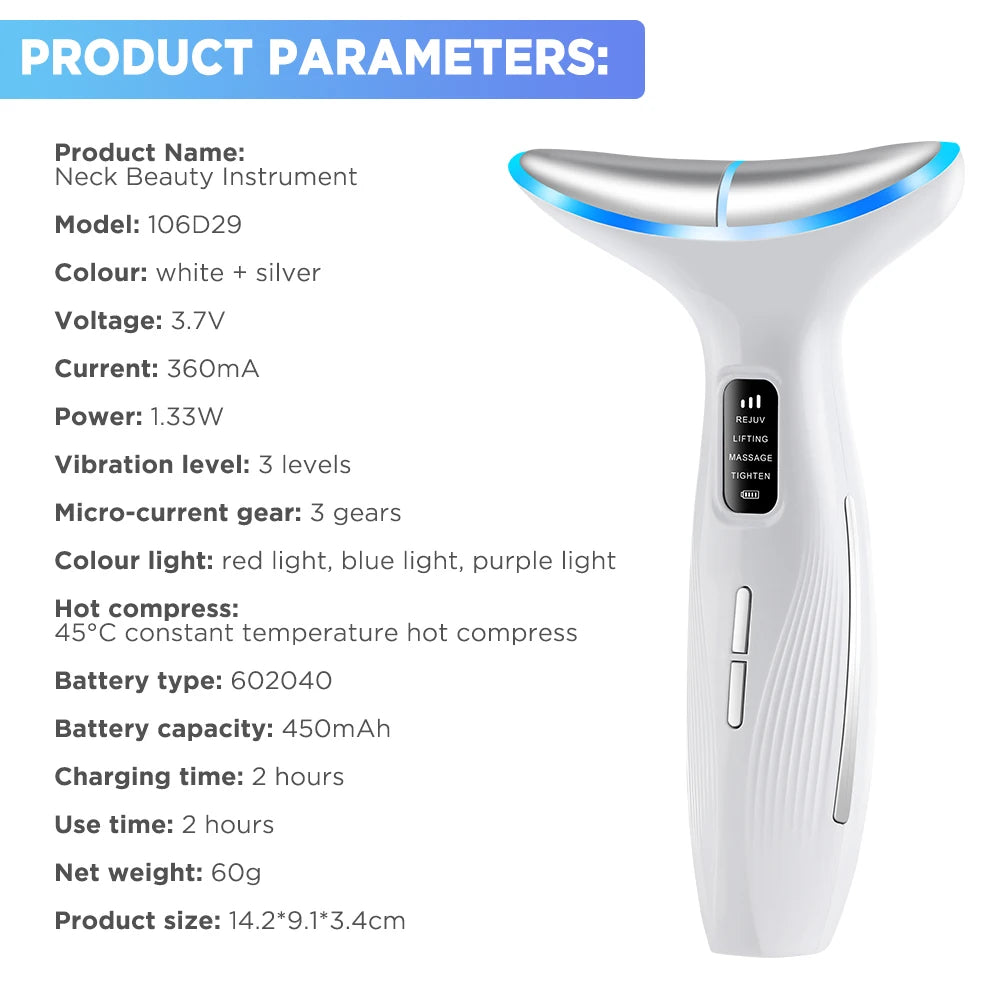 3-in-1 LED Facial & Neck Massager
