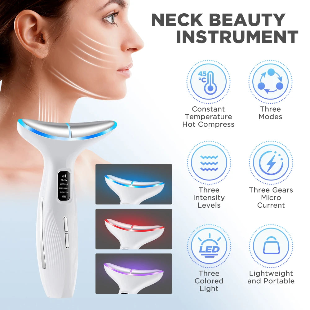 3-in-1 LED Facial & Neck Massager